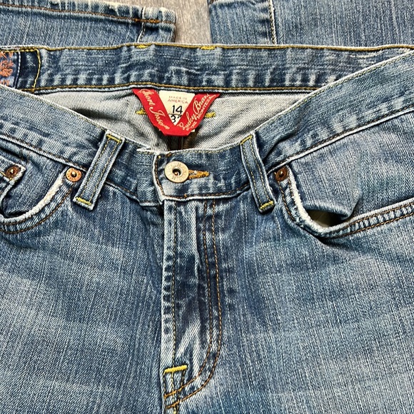 Vintage Lucky Brand USA Blue Denim Jeans Flair Leg Sweet n Low 14 30 - Picture 2 of 14